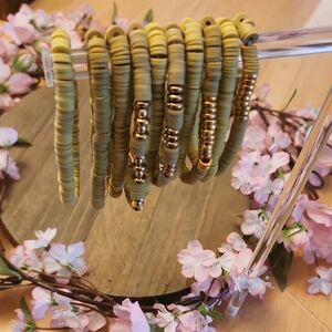 Elegant Set Of 10 Handmade Clay Beaded Bracelets